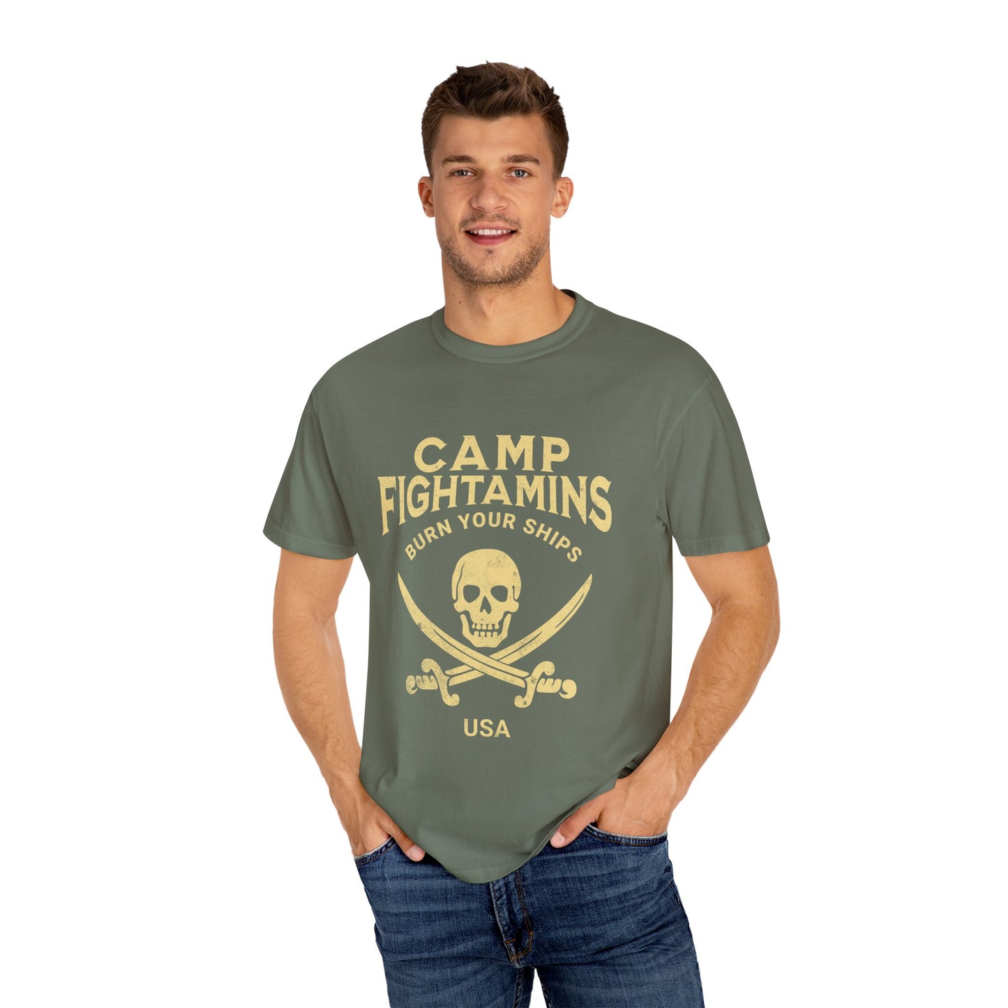 Camp Fightamins “Burn Your Ships” Unisex Tee – Embrace the Adventure