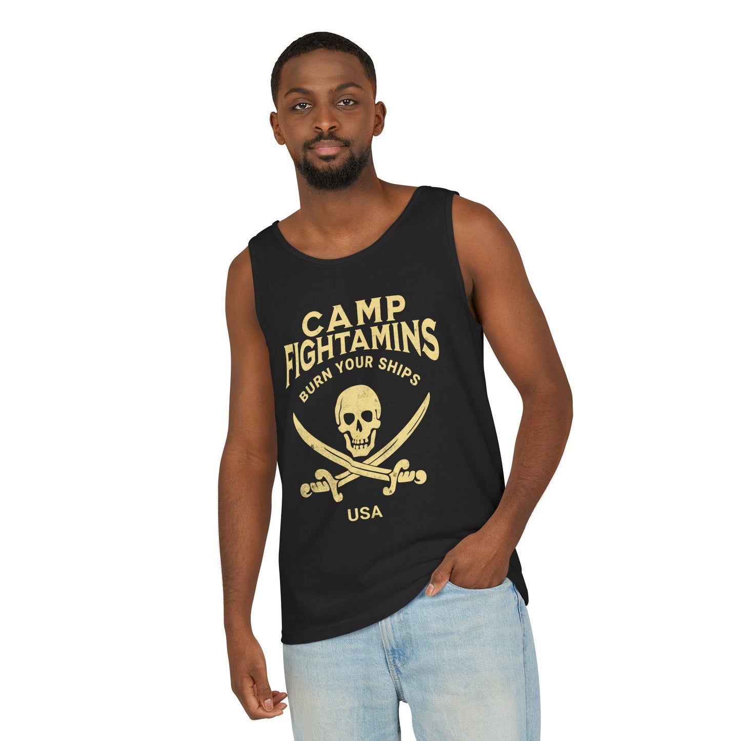 Camp Fightamins Tank Top - BURN YOUR SHIPS USA | All-In to WIN.