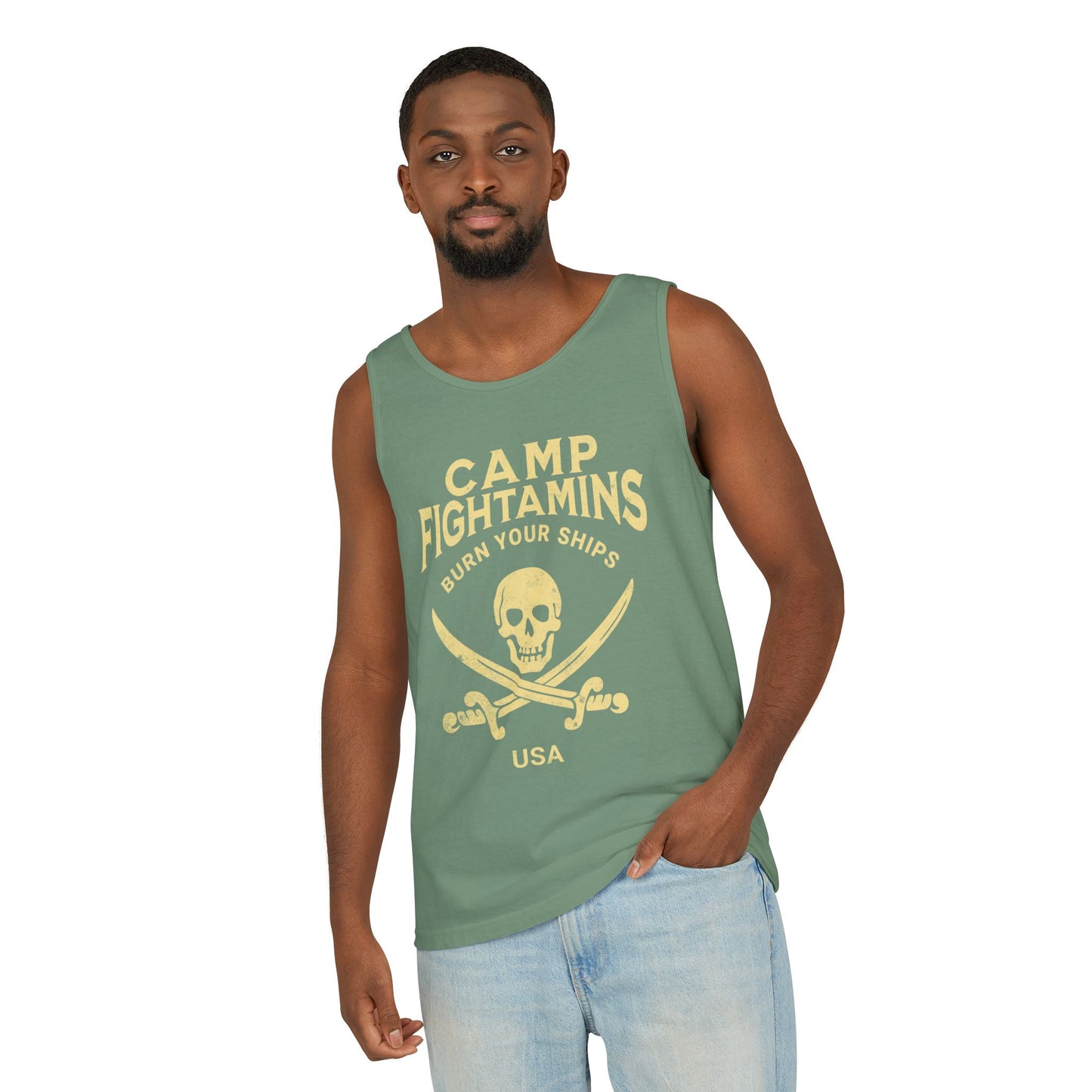 Camp Fightamins Tank Top - BURN YOUR SHIPS USA | All-In to WIN.