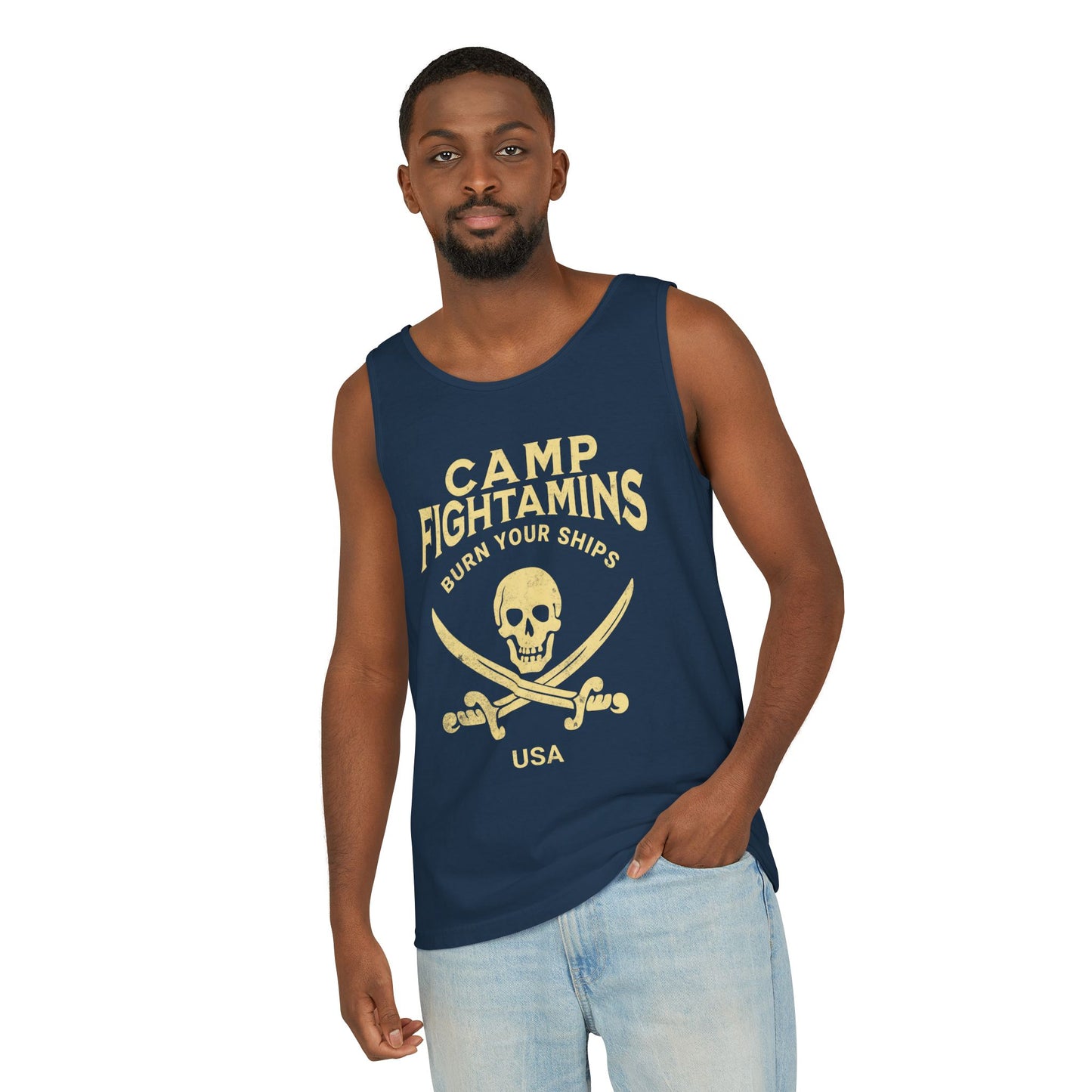 Camp Fightamins Tank Top - BURN YOUR SHIPS USA | All-In to WIN.