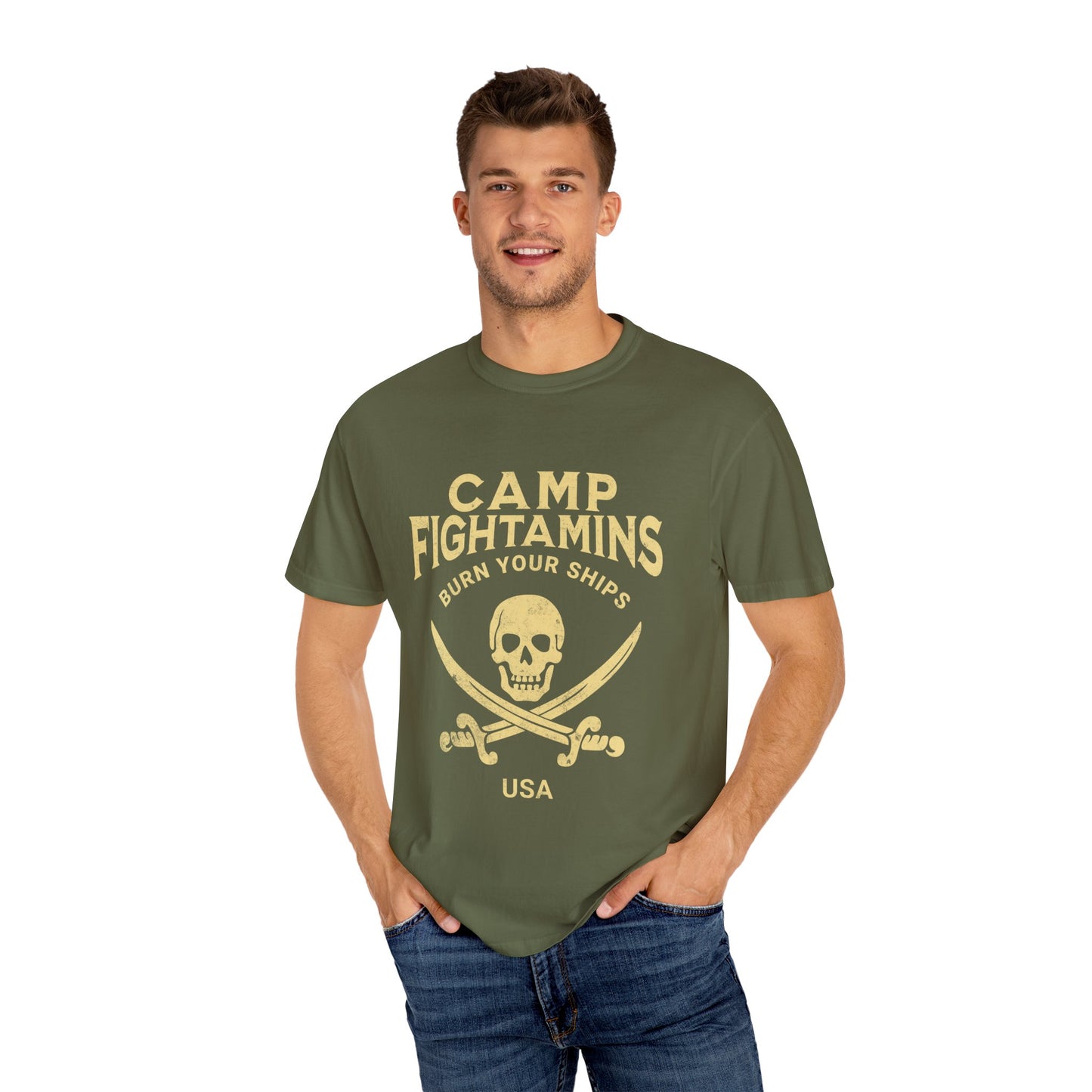Camp Fightamins “Burn Your Ships” Unisex Tee – Embrace the Adventure