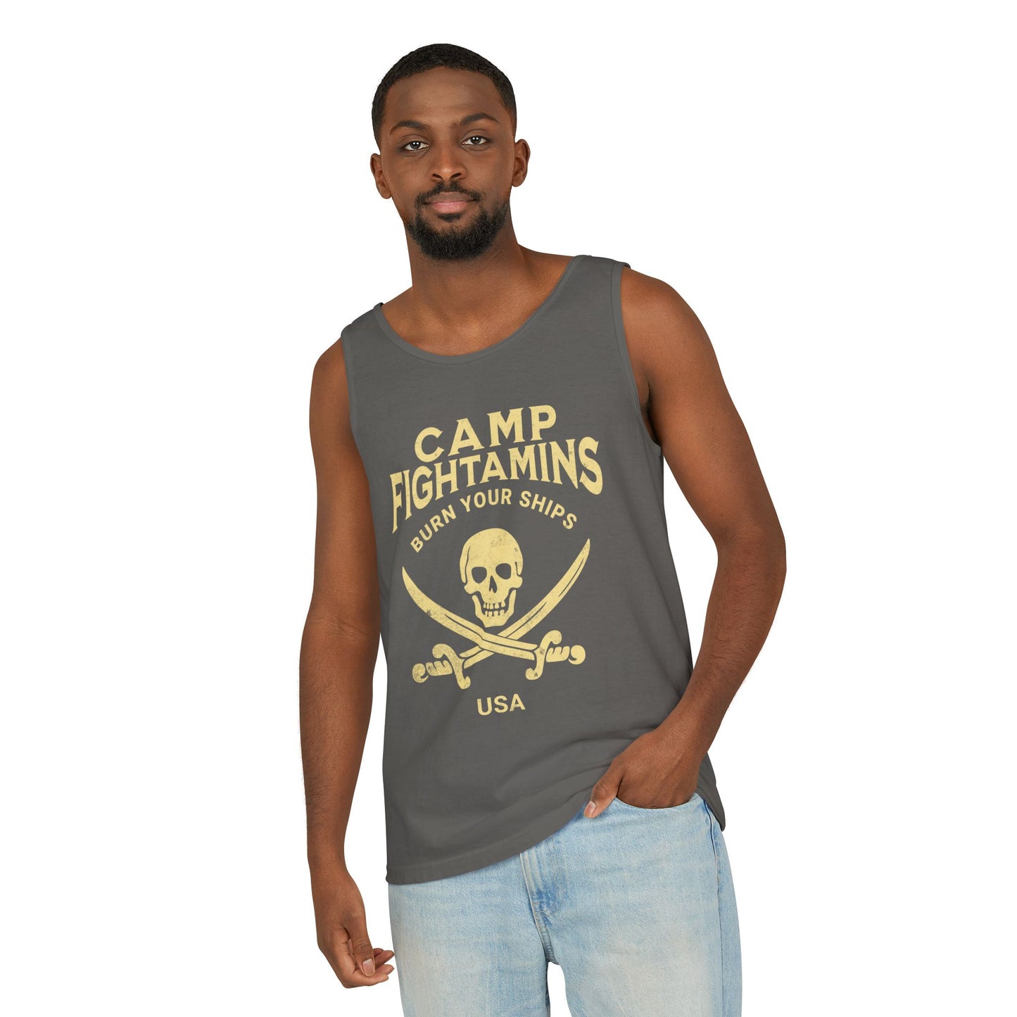 Camp Fightamins Tank Top - BURN YOUR SHIPS USA | All-In to WIN.