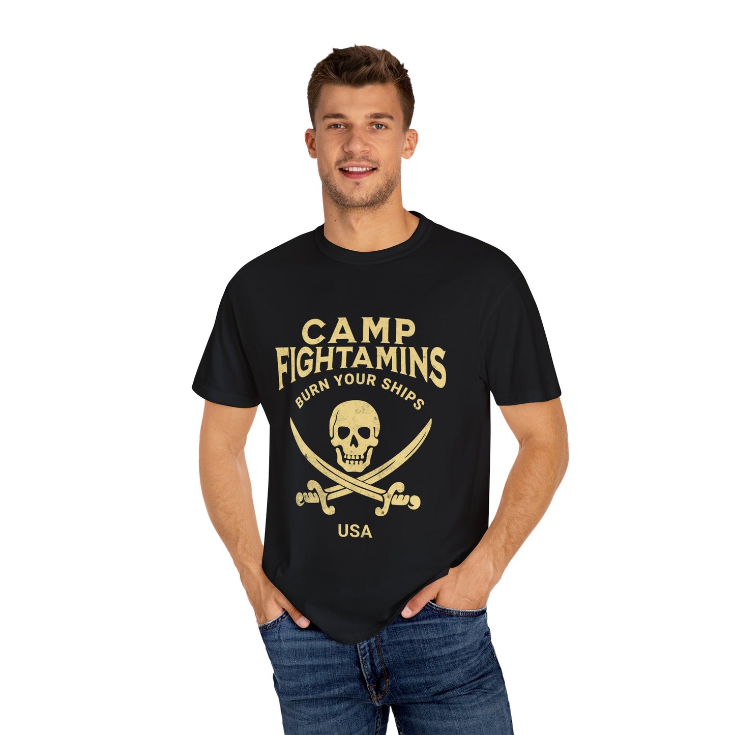 Camp Fightamins “Burn Your Ships” Unisex Tee – Embrace the Adventure