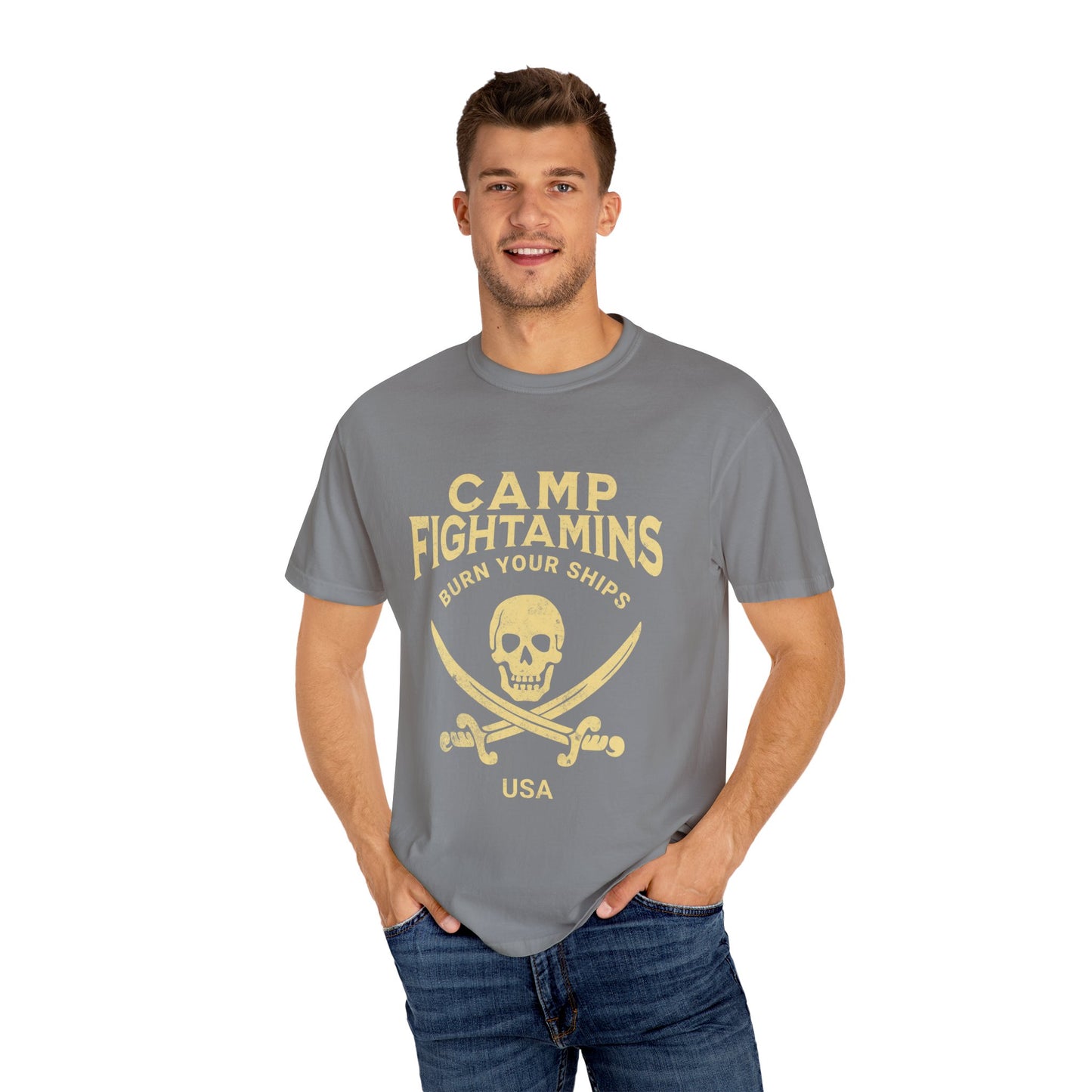 Camp Fightamins “Burn Your Ships” Unisex Tee – Embrace the Adventure