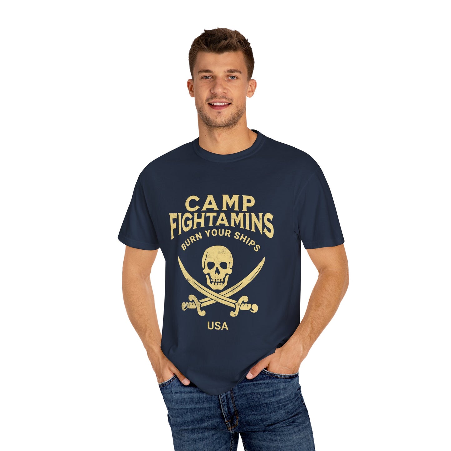 Camp Fightamins “Burn Your Ships” Unisex Tee – Embrace the Adventure