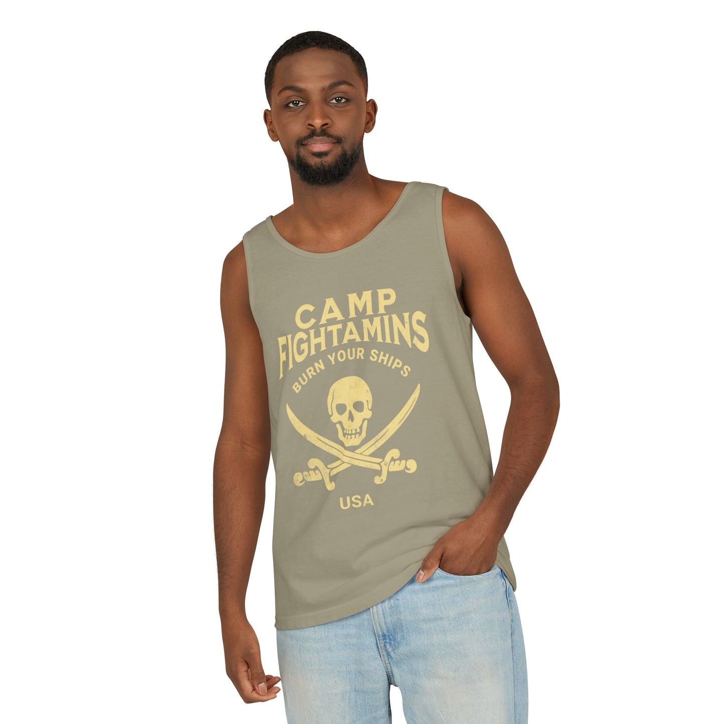 Camp Fightamins Tank Top - BURN YOUR SHIPS USA | All-In to WIN.