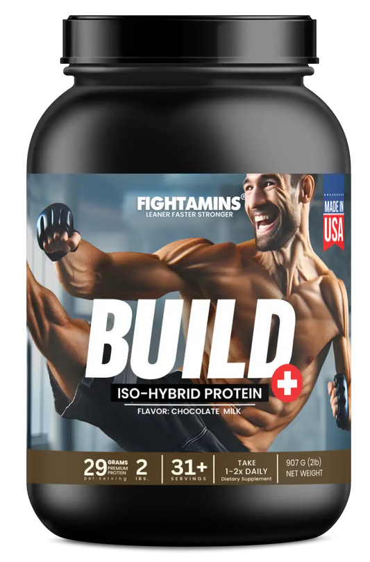 Fightamins BUILD PLUS 2-in-1 ISO Hybrid Protein for Strength and Recovery, Chocolate and Vanilla Shake Flavors, 31+ Servings, Non-GMO, Gluten-Free