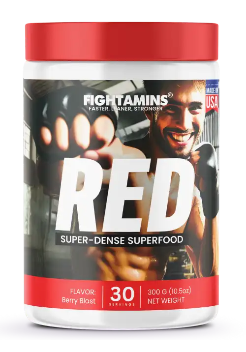 Fightamins SUPER RED Potent Superfood Blend for Antioxidant Boost and Recovery, Kiwi Strawberry Flavor, 30 Servings, Low-Glycemic