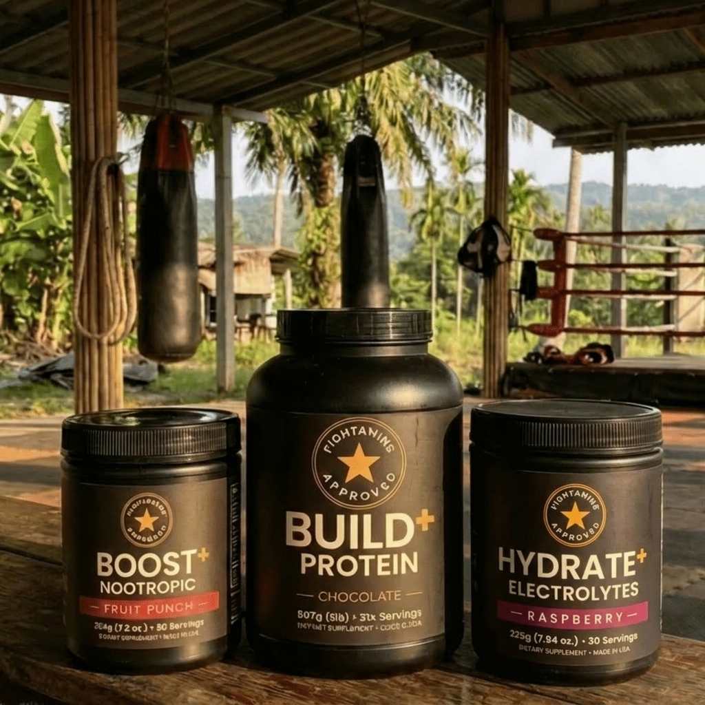 Fightamins Core System supplements Boost plus, Build plus, Hydrate plus