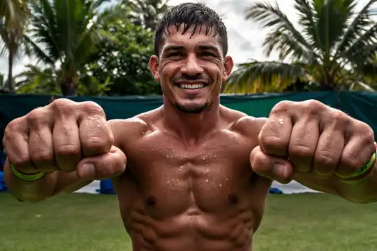 Female fighter punching with Fightamins HYDRATE+ for hydration