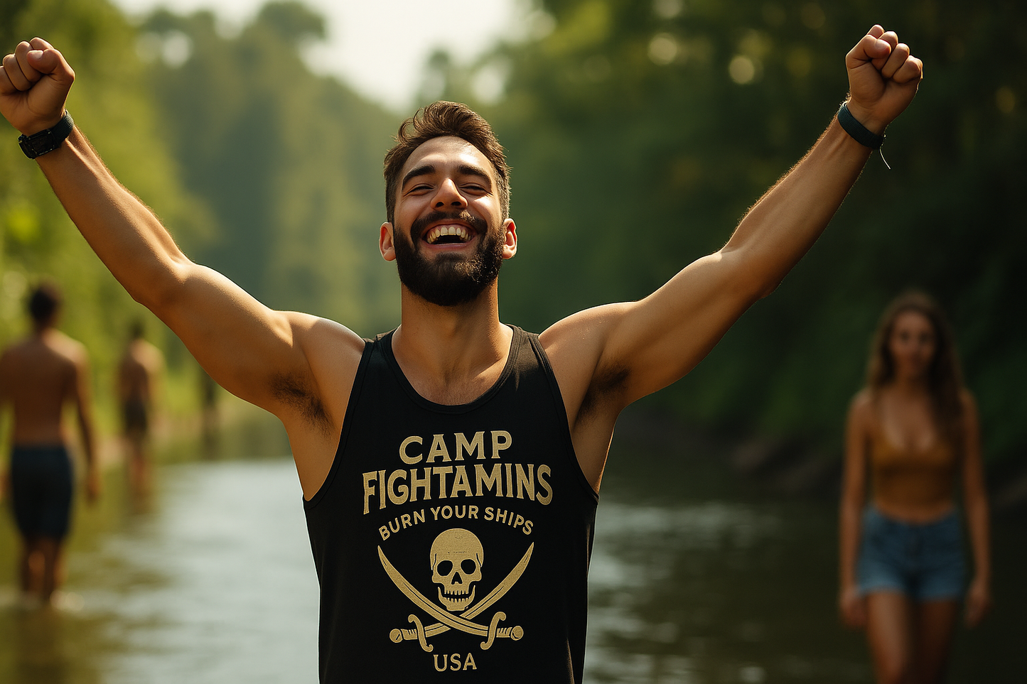 Camp Fightamins Tank Top - BURN YOUR SHIPS USA | All-In to WIN.